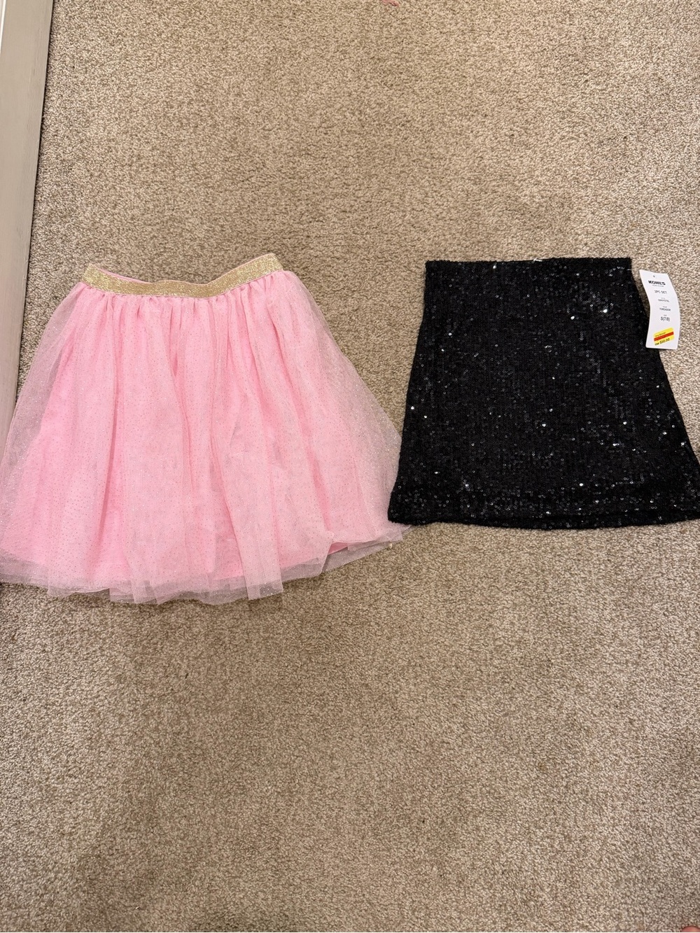 Girls Skirts 7/8-Black sequins & Pink Tulle